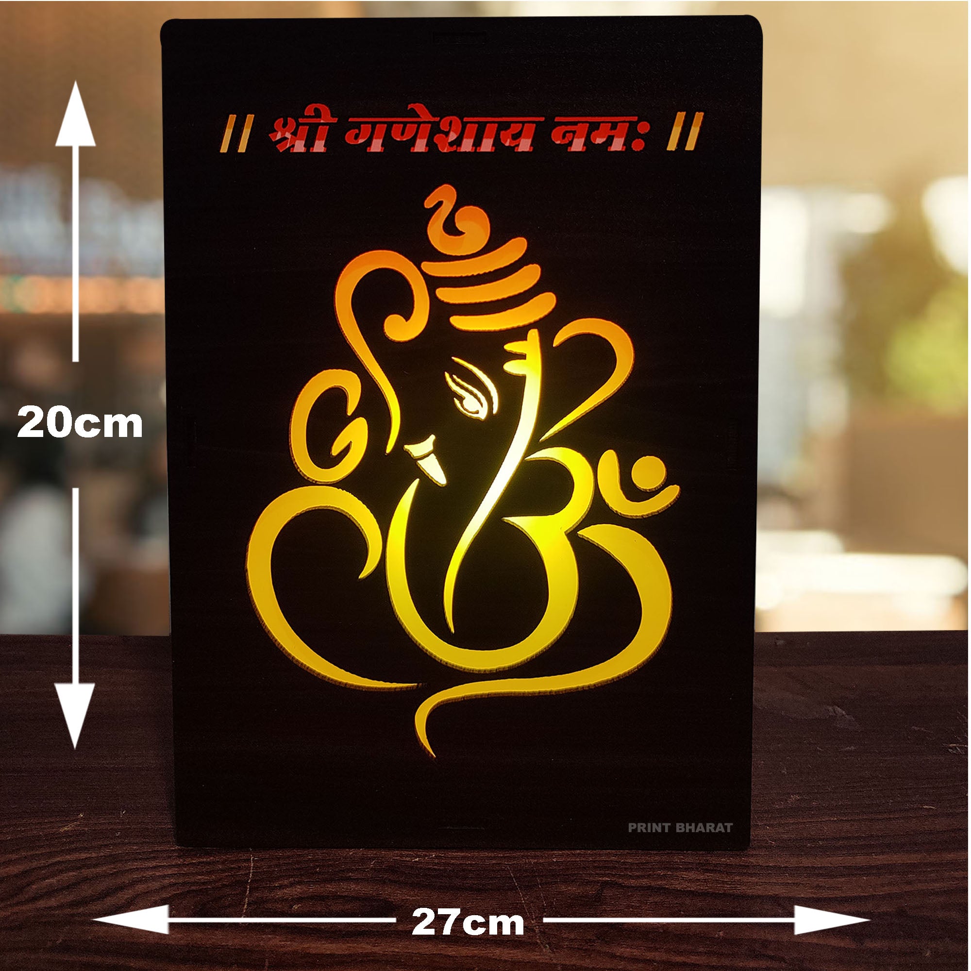 MDF Wood Art Work Led Frame Wooden Color with Laser Cut Finish