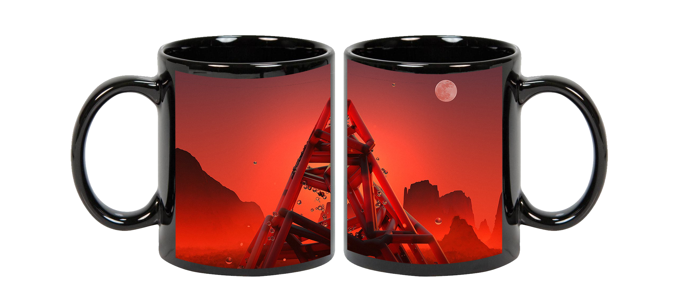 Night 03 Ceramic  Black  Mug, 350 Ml