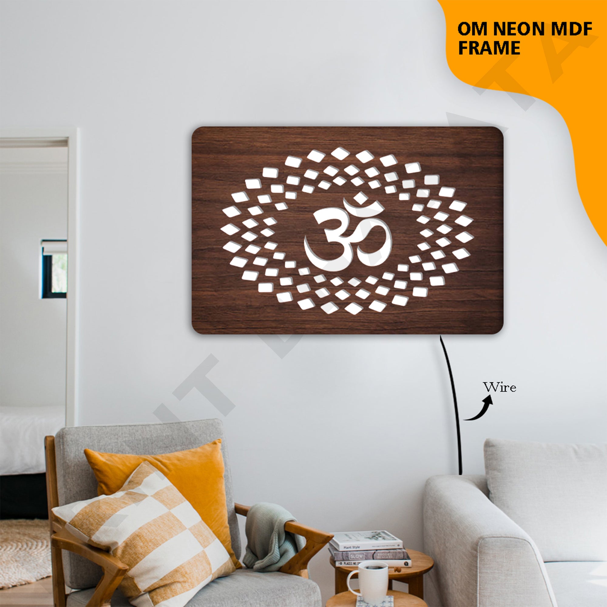Neon MDF Om Frame