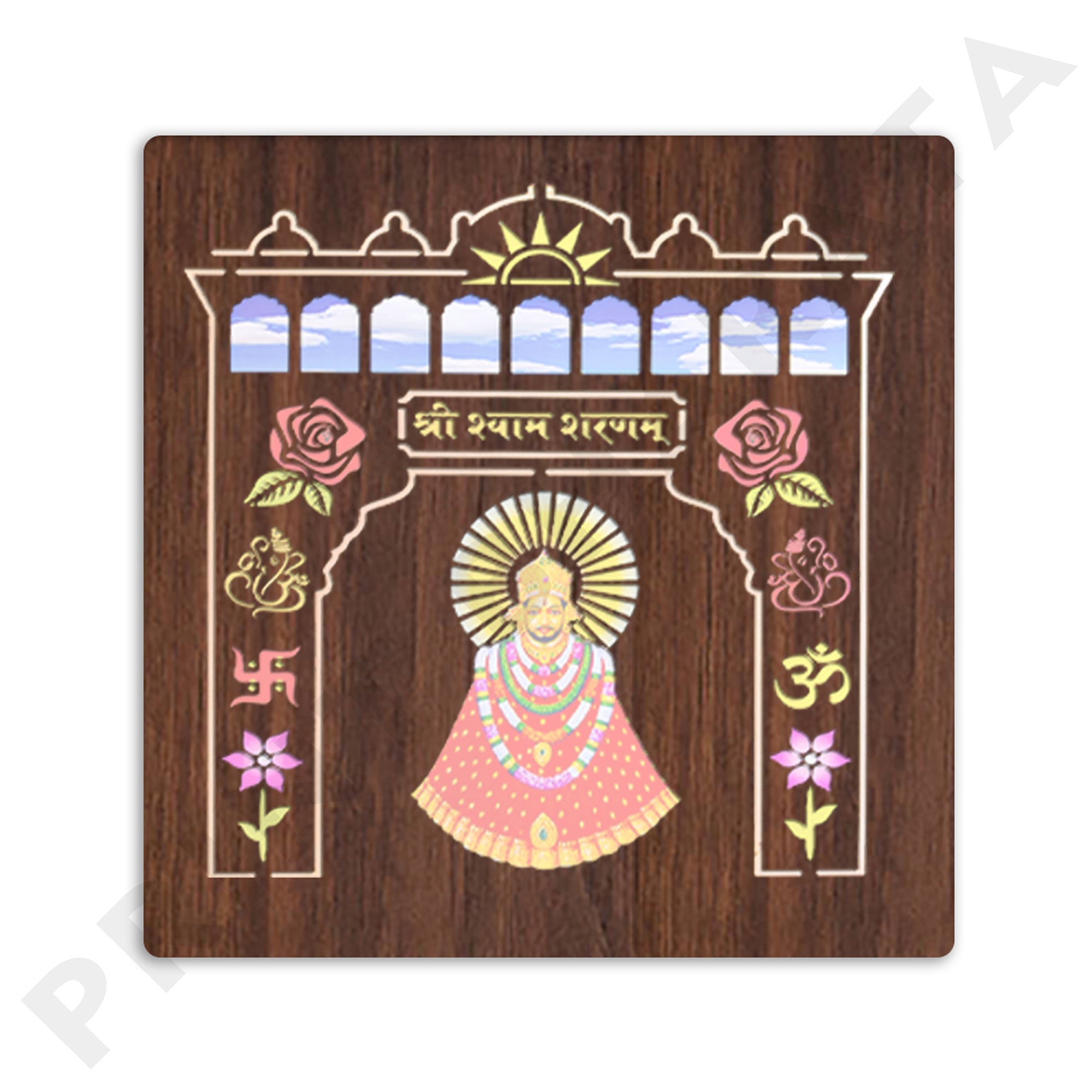 Neon MDF Shri Shyam Frame