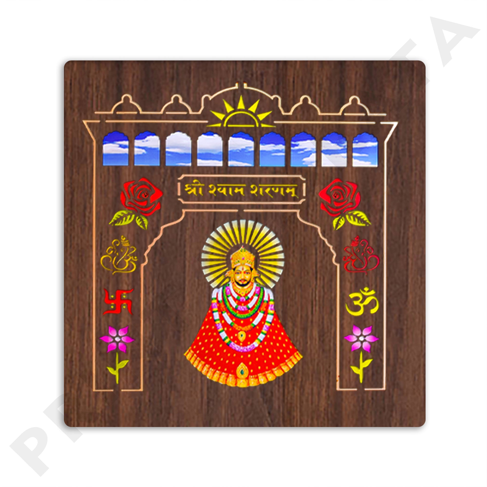 Neon MDF Shri Shyam Frame