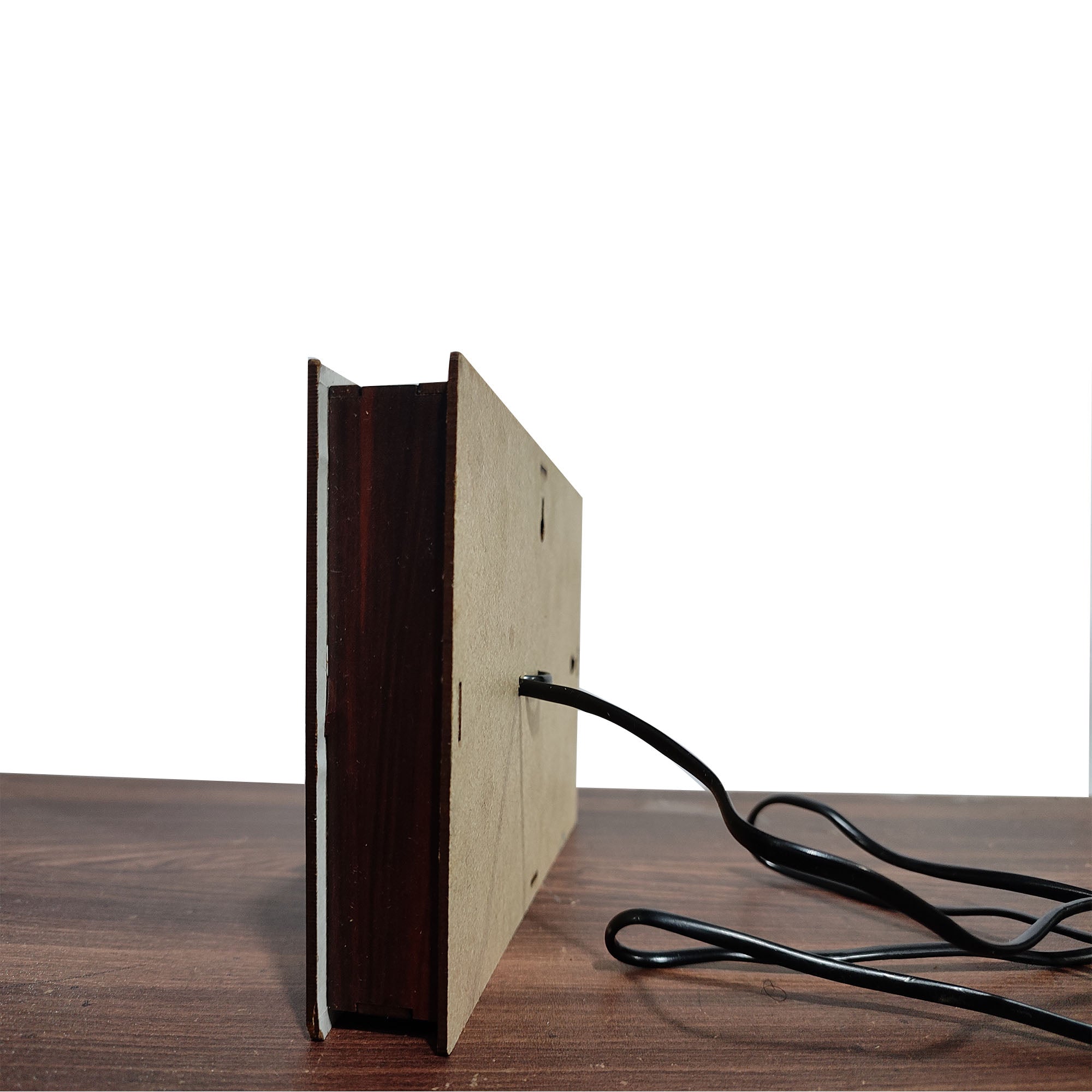 MDF Wood Art Work Led Frame Wooden Color with Laser Cut Finish (Led Khatu Shyam Frame)