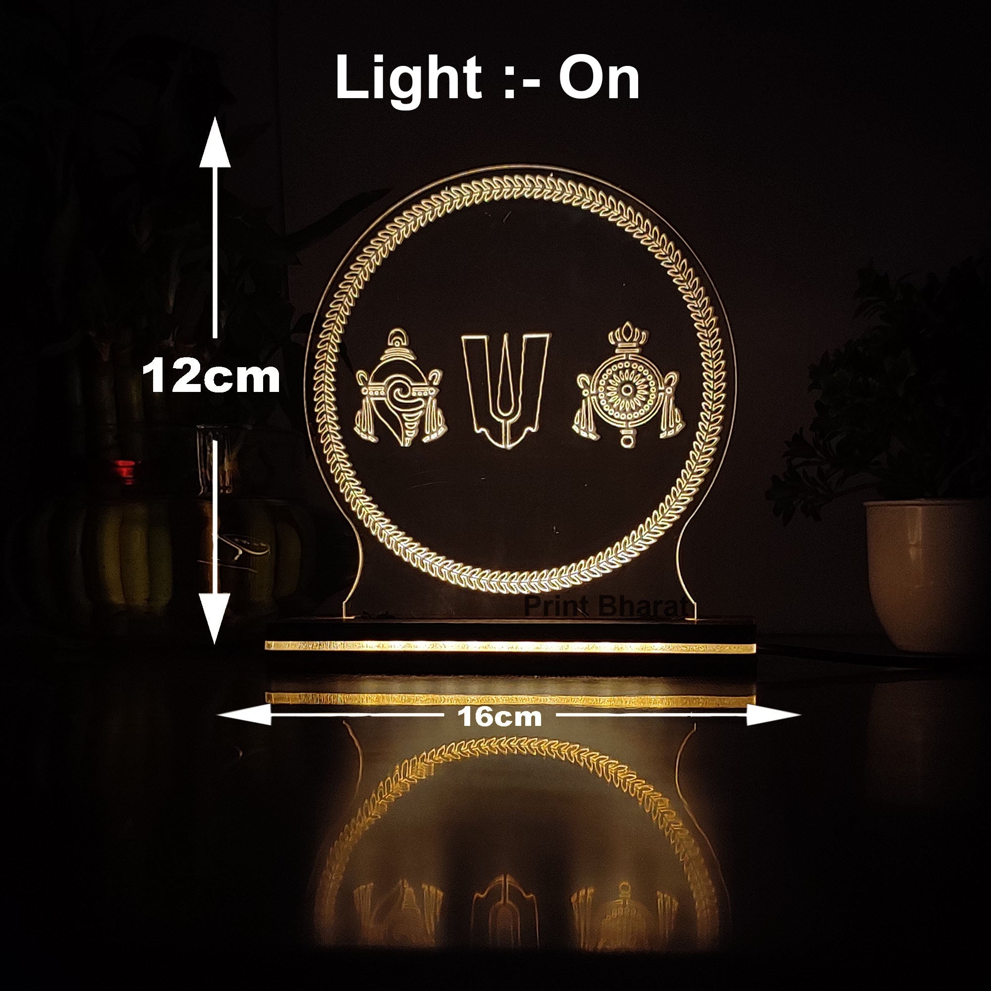 Acrylic Balaji (Symbol) Led frame size ( 16 cm* 12 Cm )