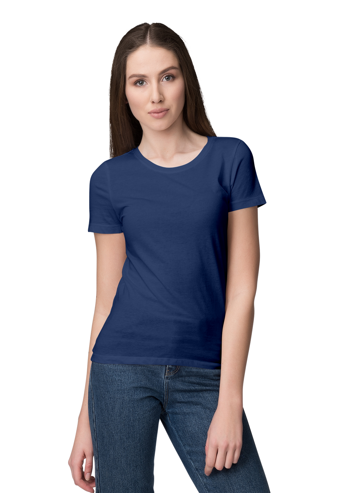 Unisex Basic Plain Navy Blue T-shirt