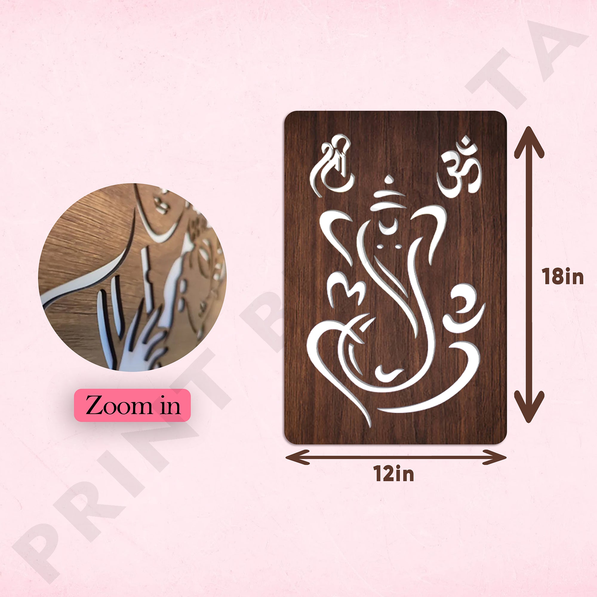 Neon MDF Shri Ganesh ji Frame