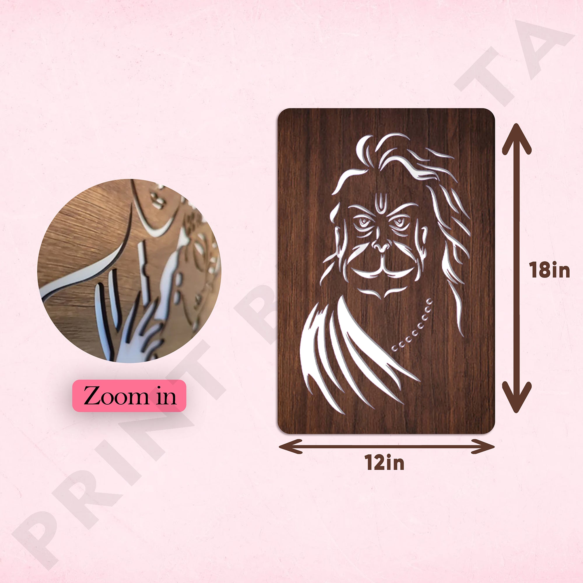 MDf Neon Hanuman Ji Frame