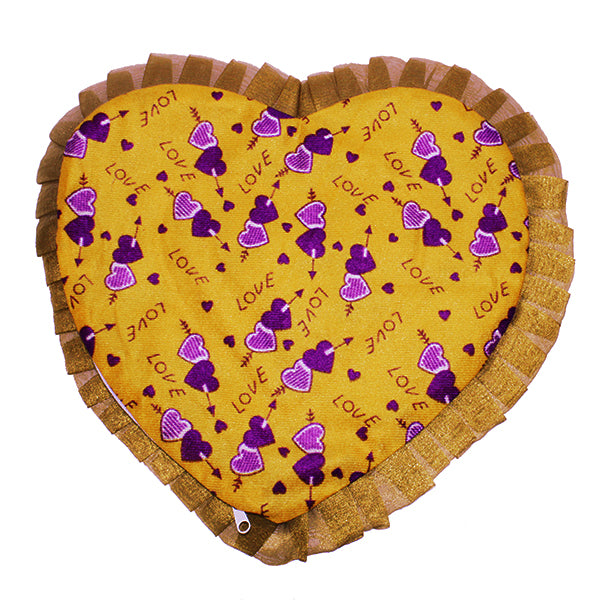 YELLOW HEART CUSHION GIFT