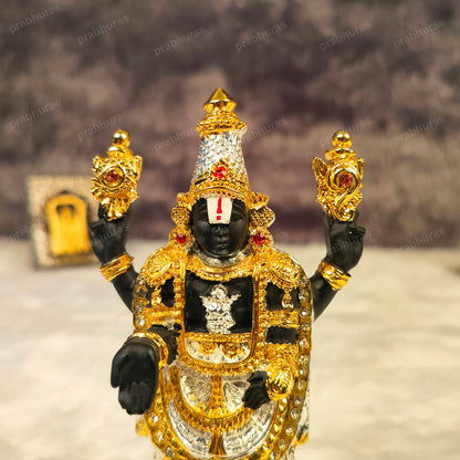 24 Carat Gold and 999 Pure Silver Coated Tirupati Balaji Idol