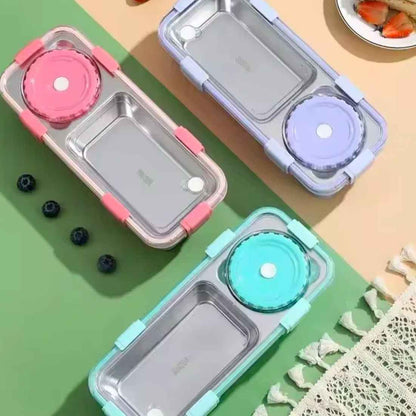 Customized Steel Snack &amp; Meal Box With 2 Compartments