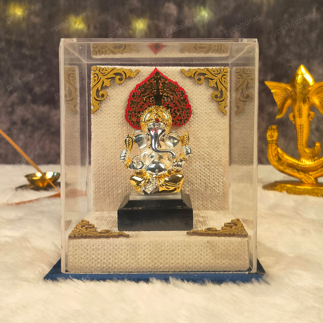 Shri Ganesh ji With Gold And Silver Coated