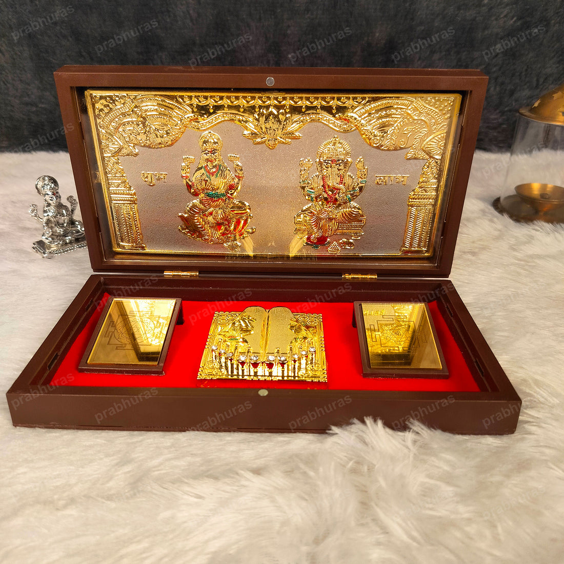 Laxmi Ganesh Pocket Temple (24 Karat Gold Coated)