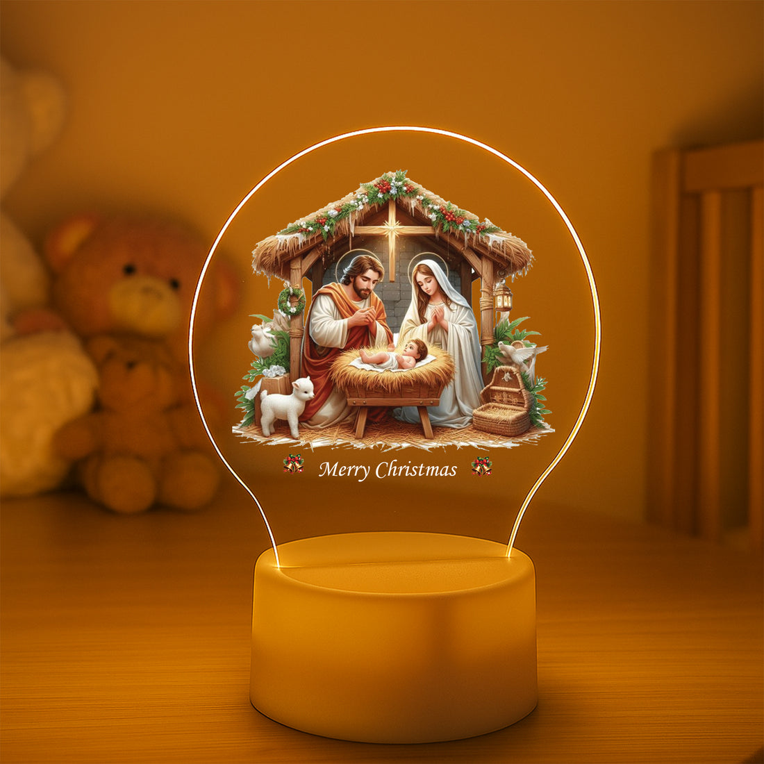 Christmas Theme LED Night Lamp | Soft Light Bedside Decor for Festival