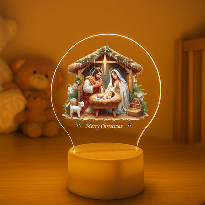 Christmas Theme LED Night Lamp | Soft Light Bedside Decor for Festival