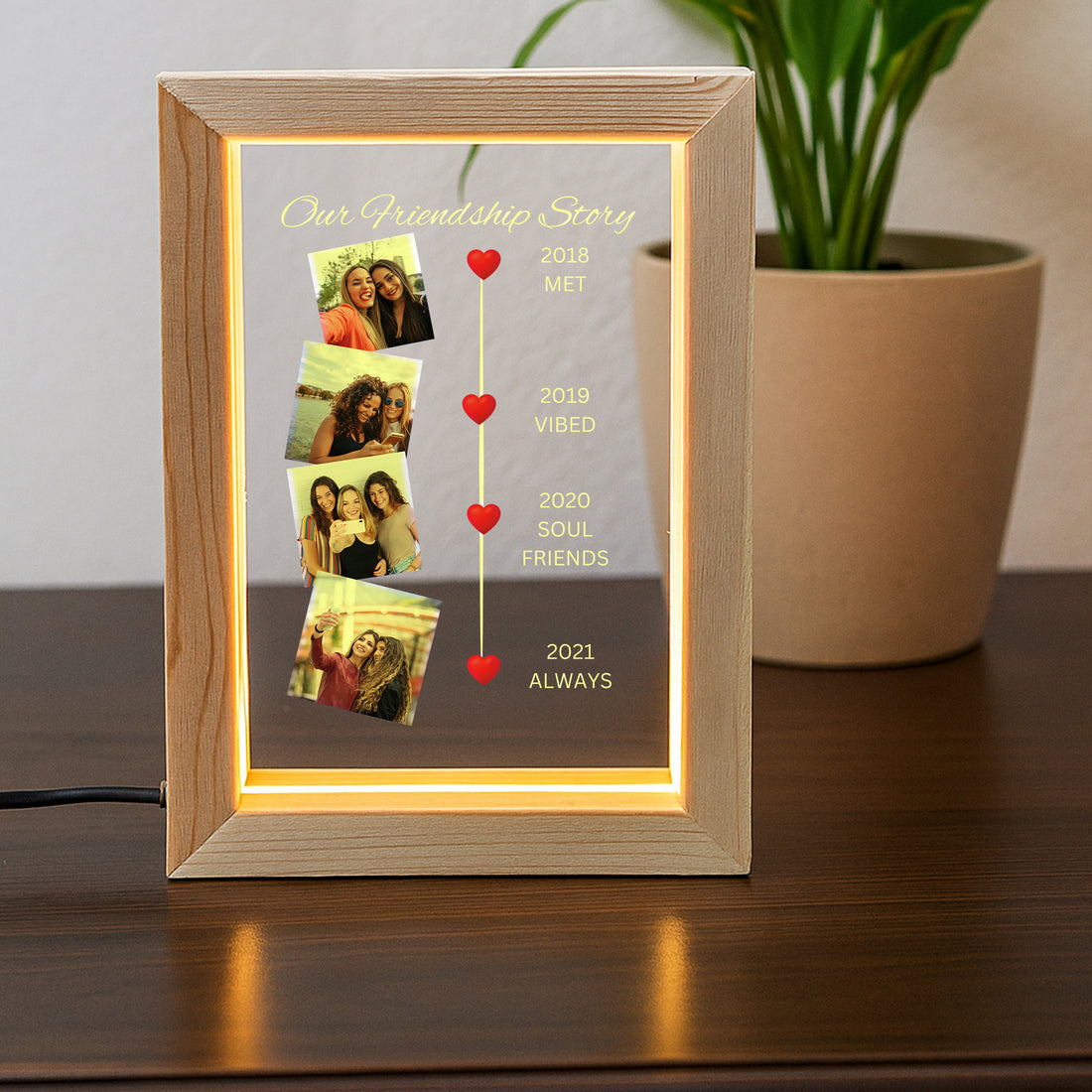 NAKHRAHUB Customized Acrylic Collage Photo Frame Personalized Name, Photo Text