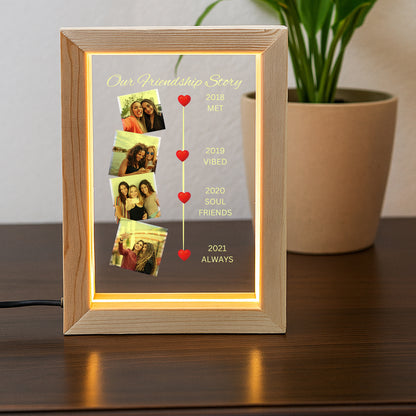 NAKHRAHUB Customized Acrylic Collage Photo Frame Personalized Name, Photo Text