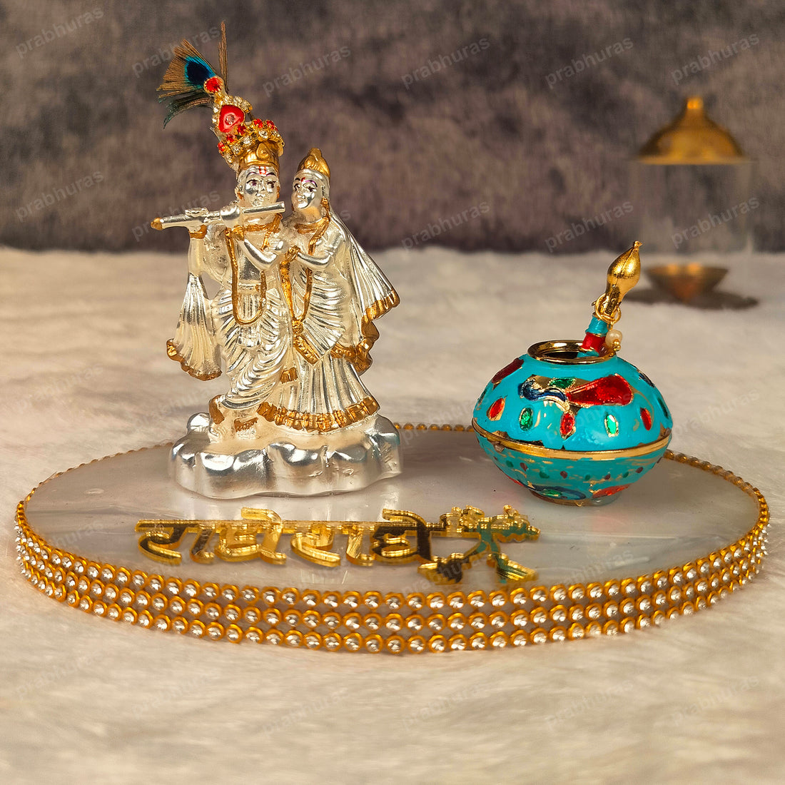 Radhe Krishna Murti With Matki Idol