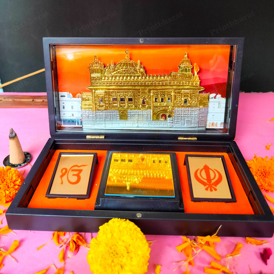 Wahe Guru MDF Pocket Temple (24 Karat Gold Coated)