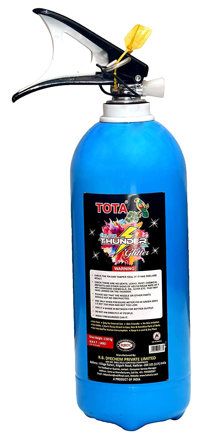 Tota Thunder Single tJet Holi Colour Cloud Gadget-Two Colors One Time Use Holi Cylinder - 4 Kg Natural and Herbal Gulal for Holi and Photoshoots