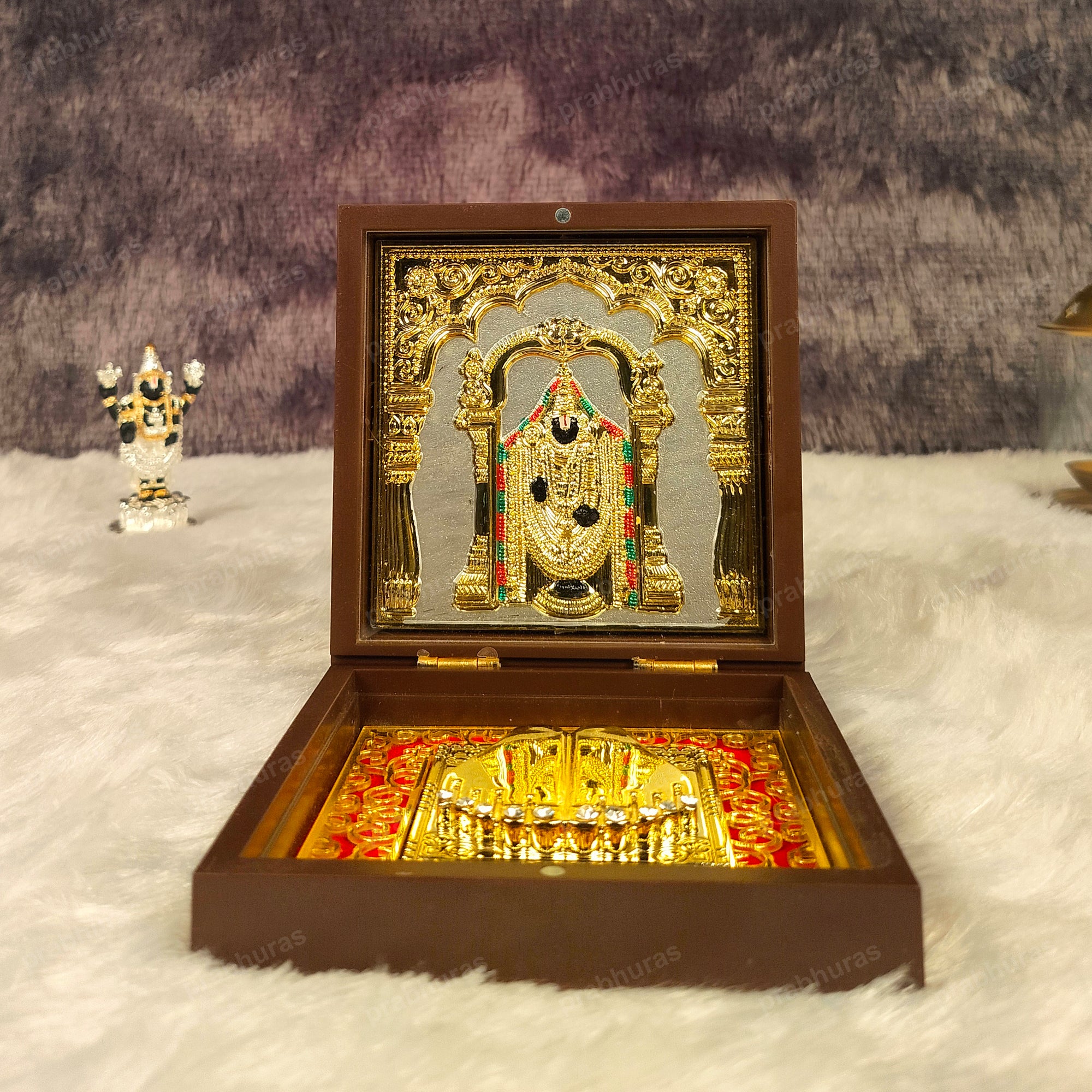 Balaji and Padmavathi Lakshmi Pocket Temple (24 Karat Gold Coated)