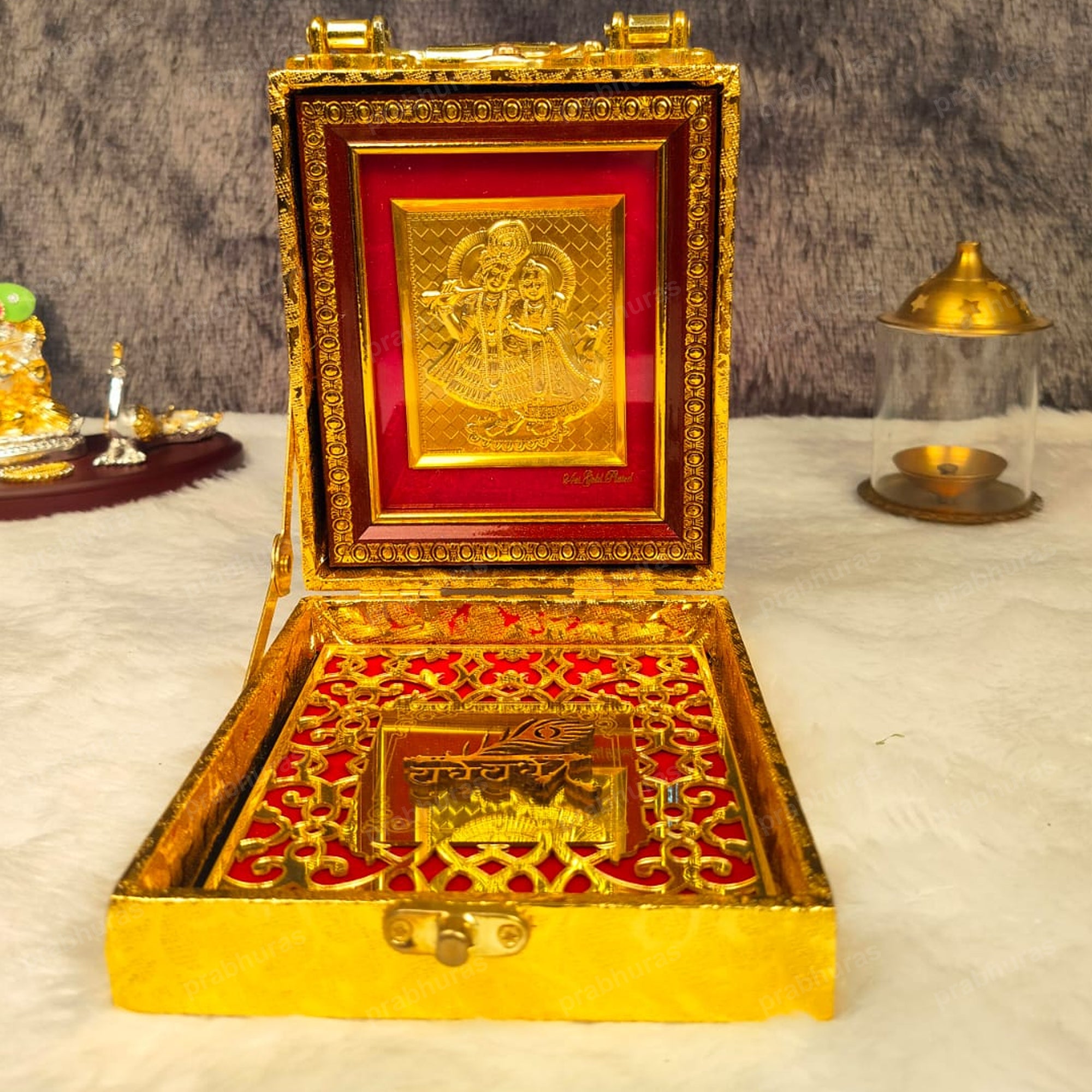 Shree Radhe Krishna With Attachi Gift Box Gold Coated