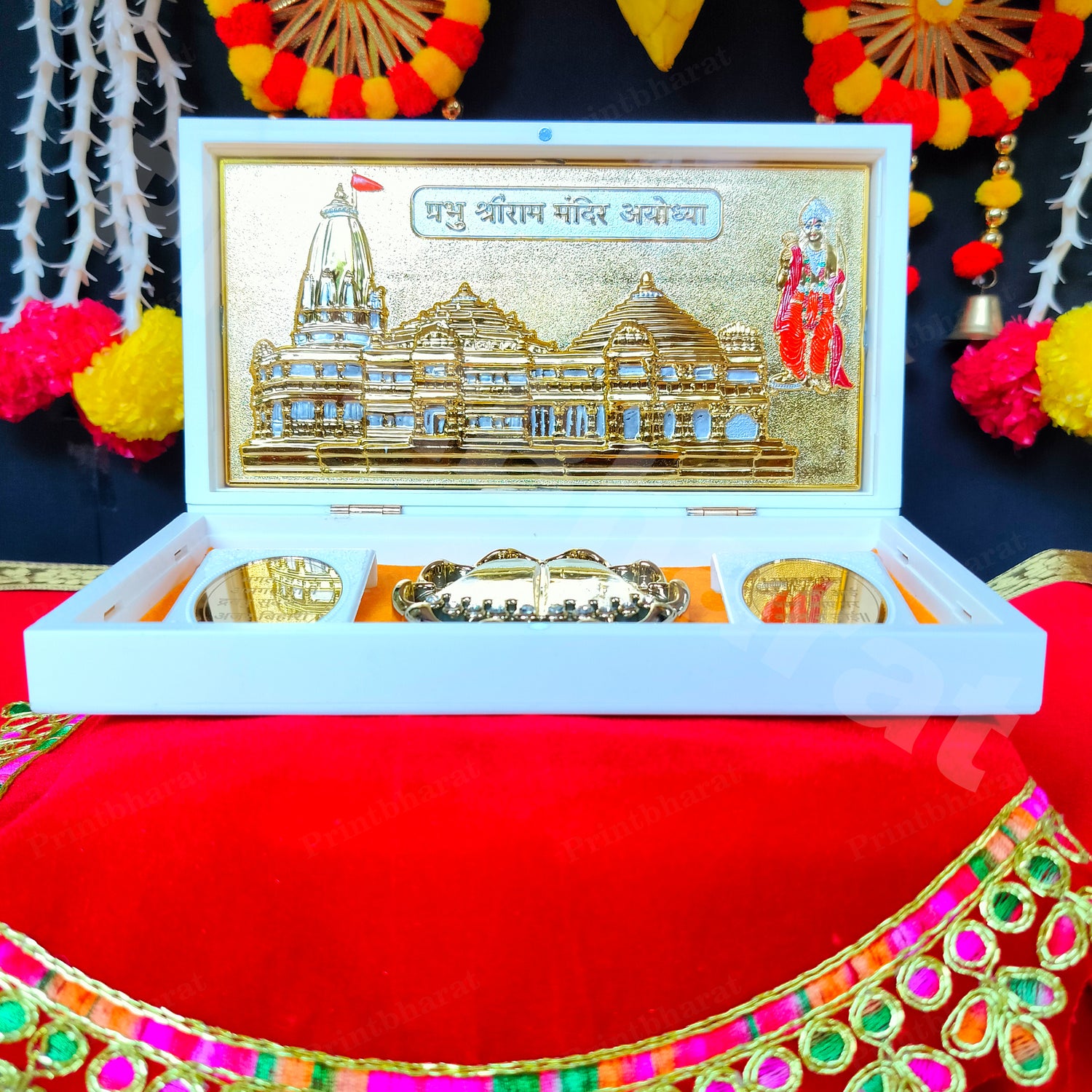 Ram Mandir White Pocket Temple (24 Karat Gold Coated)