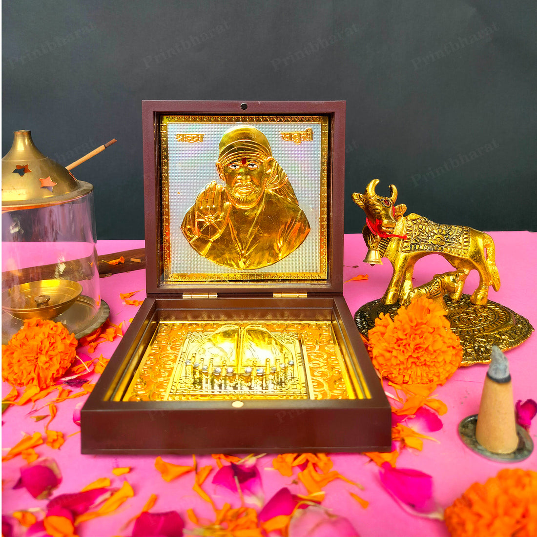 Sai Baba Small Pocket Temple (24 Karat Gold Coated)