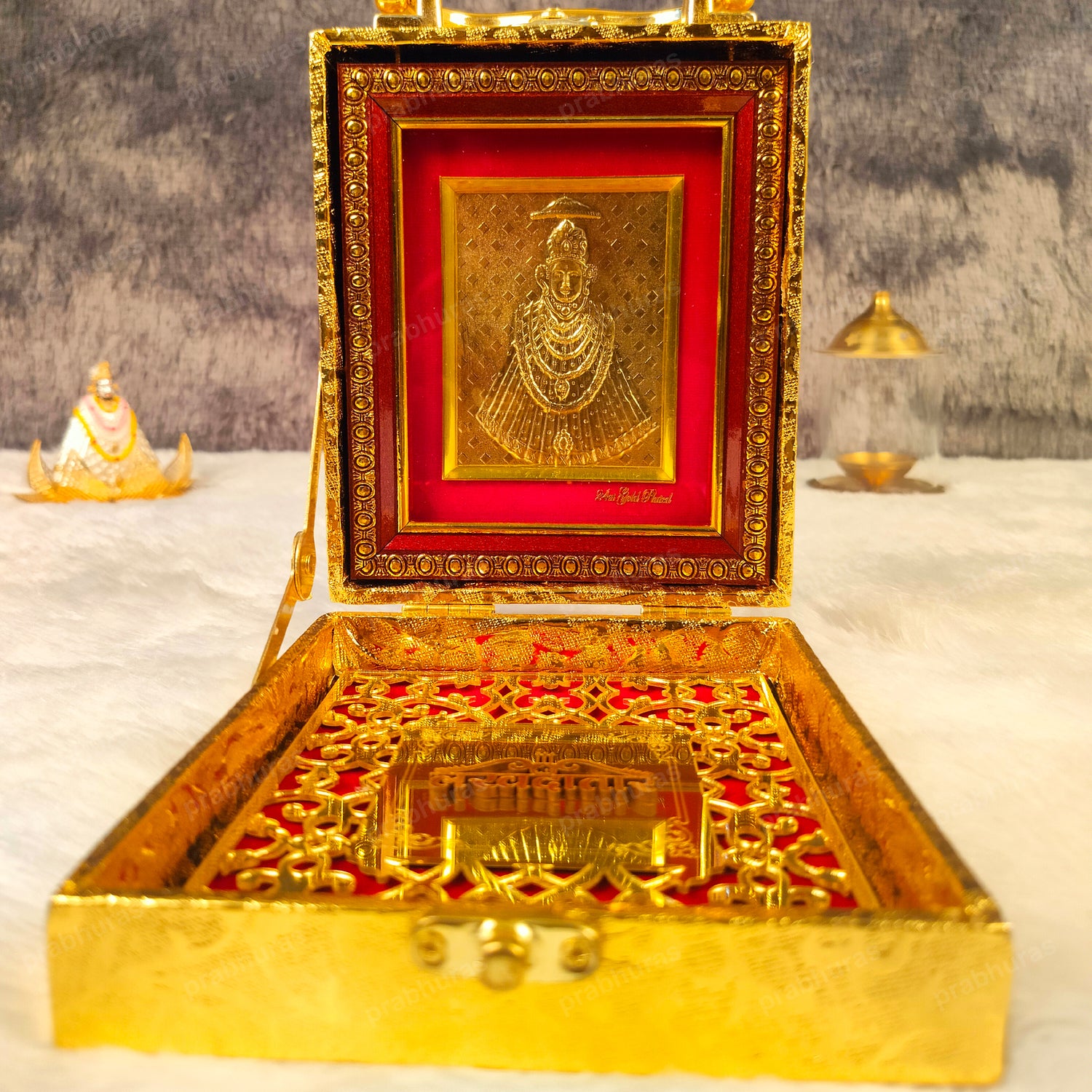 Khatu Shyam With Attachi Gift Box Gold Coated