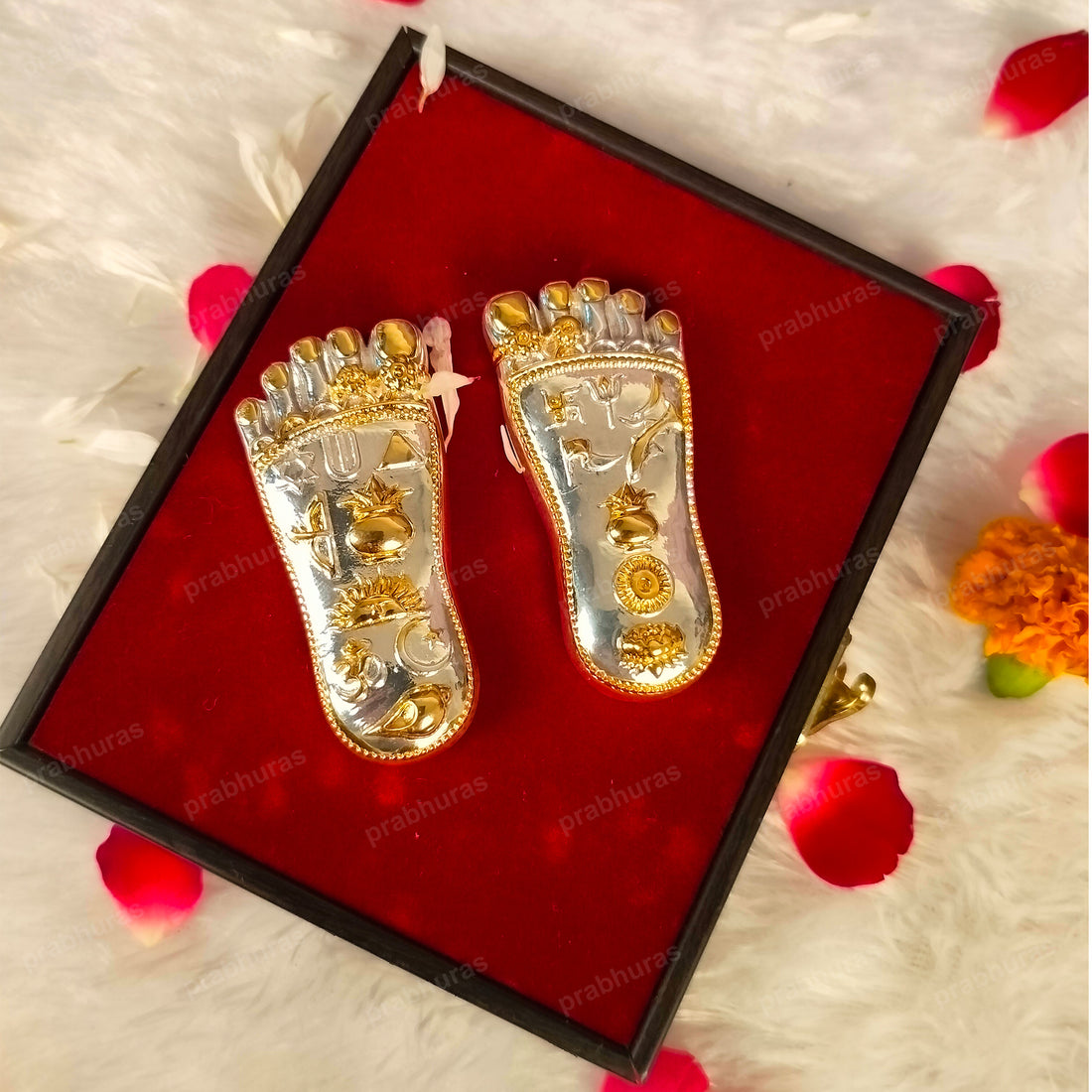 shri maa laxmi charan paduka Silver And Gold Coated