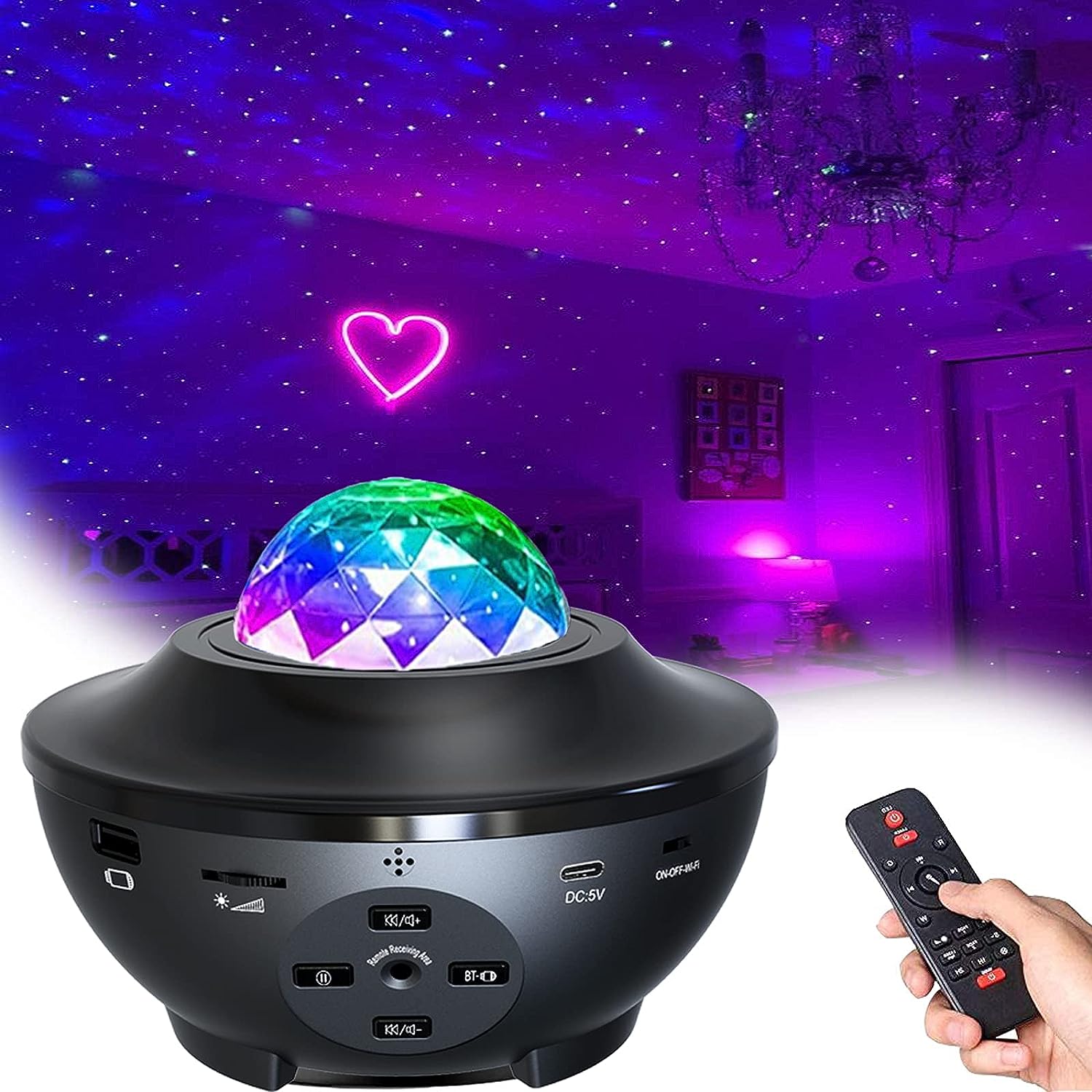 Star Night Light Projector Bluetooth Music Speaker