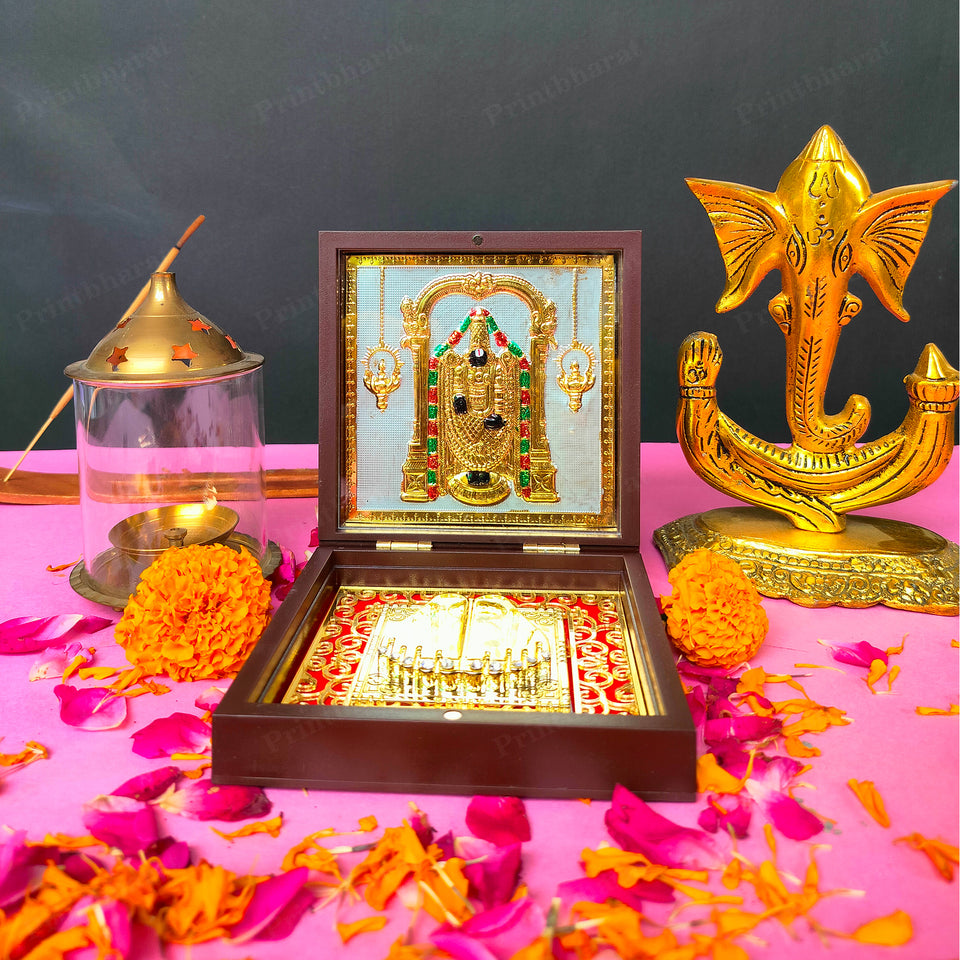 Sri Venkateswara Small Pocket Temple (24 Karat Gold Coated)