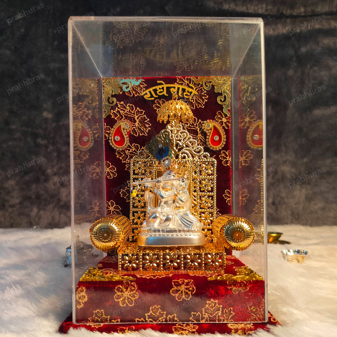 Shree Radhe Krishna With Gold And Silver Coated