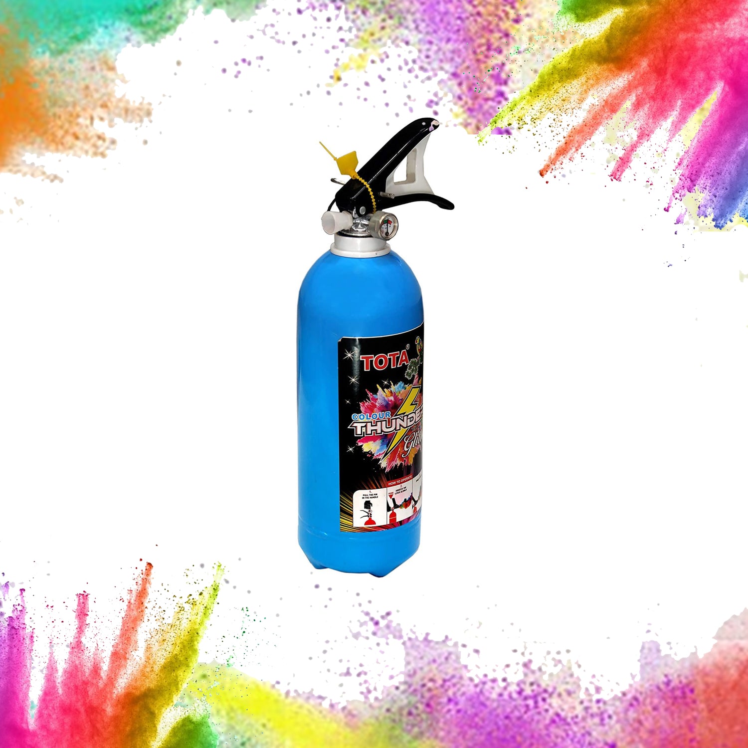 Tota Thunder Single tJet Holi Colour Cloud Gadget-Two Colors One Time Use Holi Cylinder - 4 Kg Natural and Herbal Gulal for Holi and Photoshoots