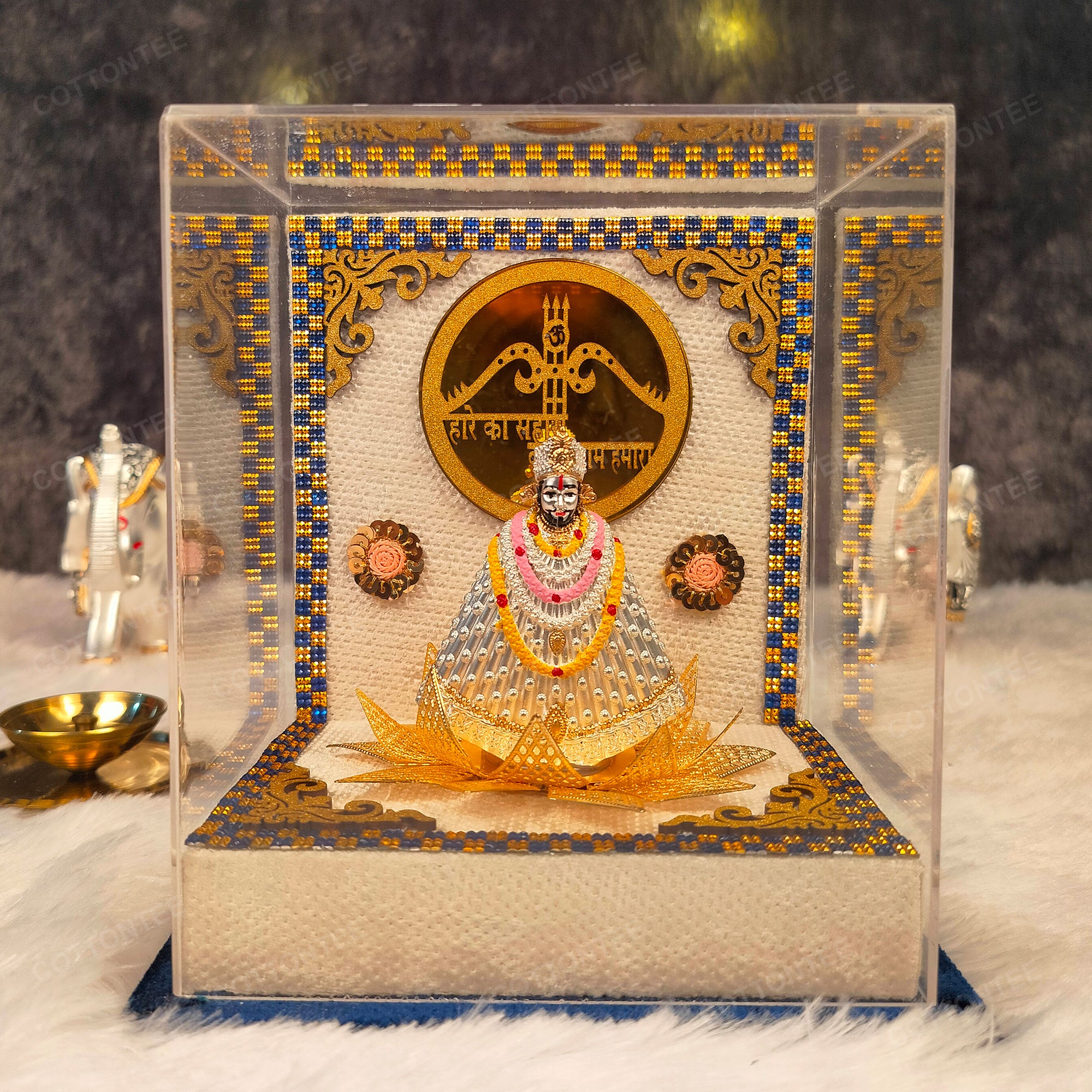 Shri Khatu shyam ji With Box Gold And Silver Coated