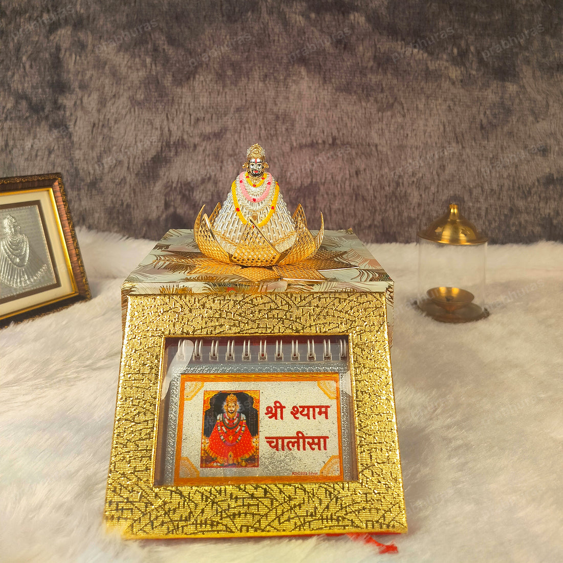 Khatu Shyam With Chalisa Pure Silver Table Top