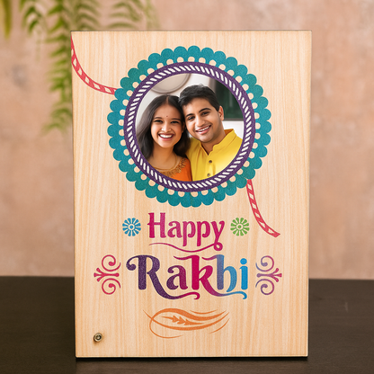 Raksha Bhadan Customized Assorted  Mdf Frame With Rakhi