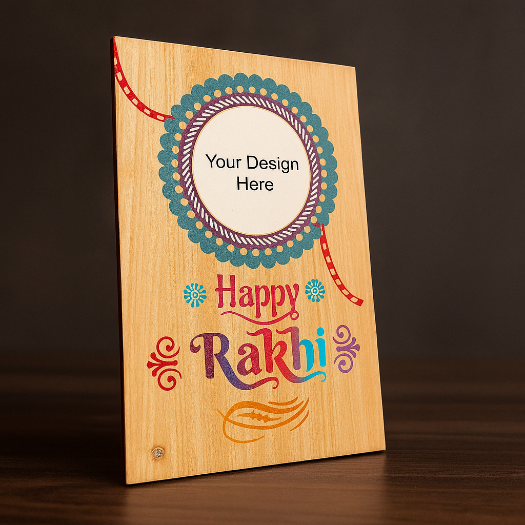 Raksha Bhadan Customized Assorted  Mdf Frame With Rakhi