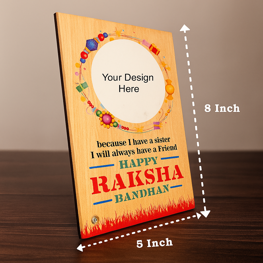 Raksha Bhadan Customized Assorted  Mdf Frame With Rakhi