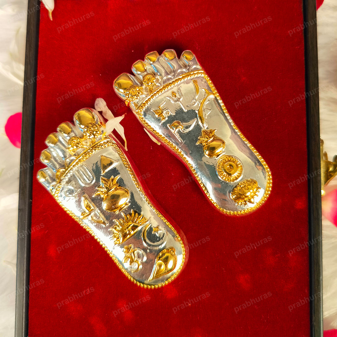 shri maa laxmi charan paduka Silver And Gold Coated