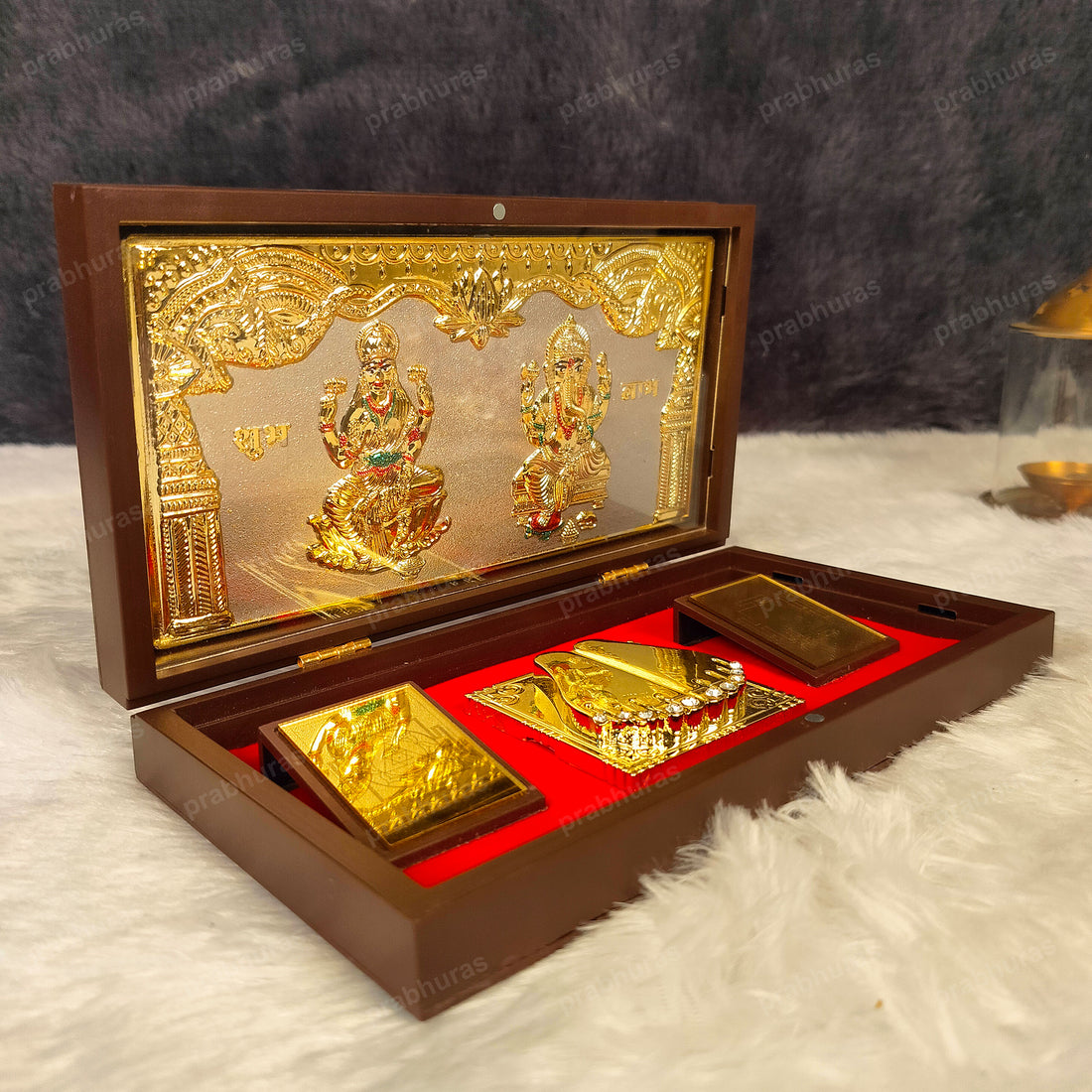 Laxmi Ganesh Pocket Temple (24 Karat Gold Coated)