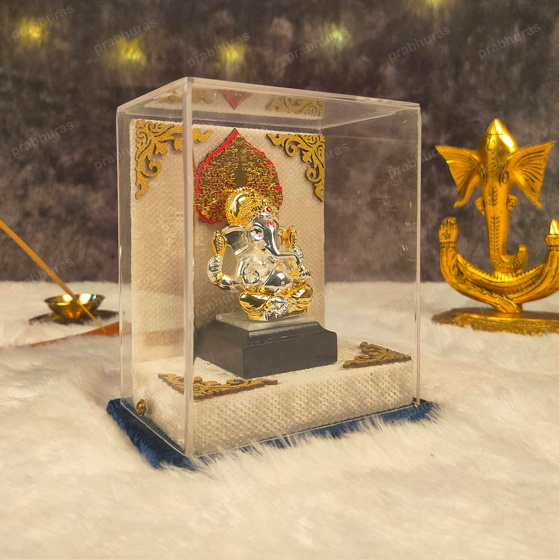 Shri Ganesh ji With Gold And Silver Coated