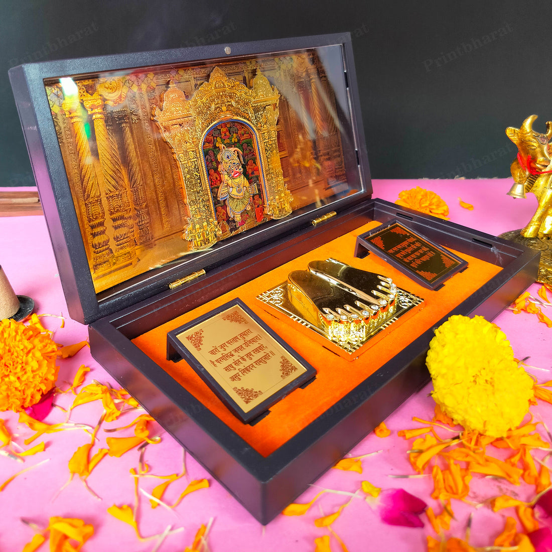 Hanuman MDF Pocket Temple (24 Karat Gold Coated)