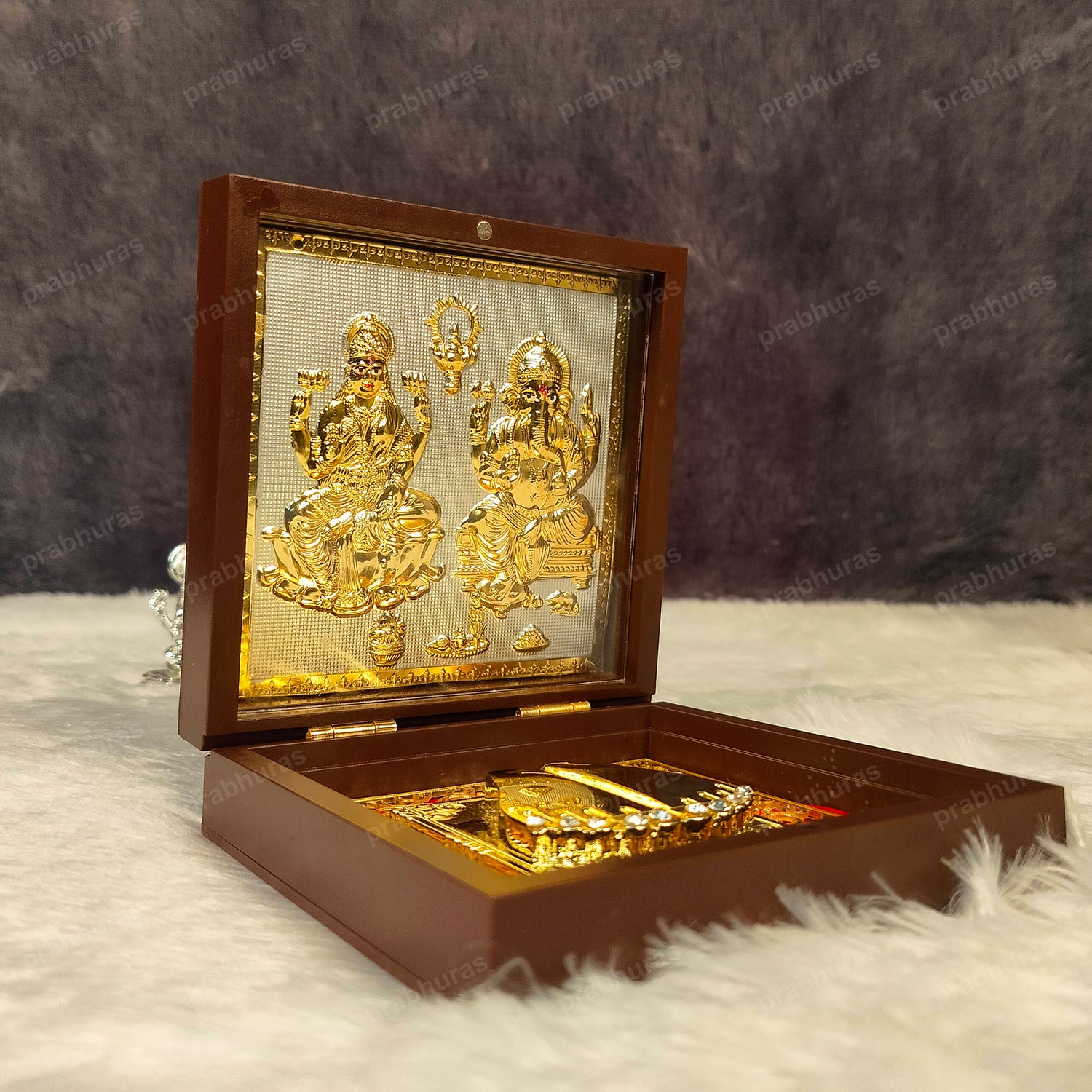 Laxmi Ganesh Pocket Temple (24 Karat Gold Coated)