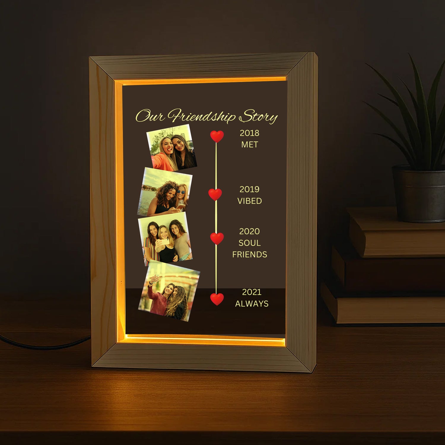 NAKHRAHUB Customized Acrylic Collage Photo Frame Personalized Name, Photo Text