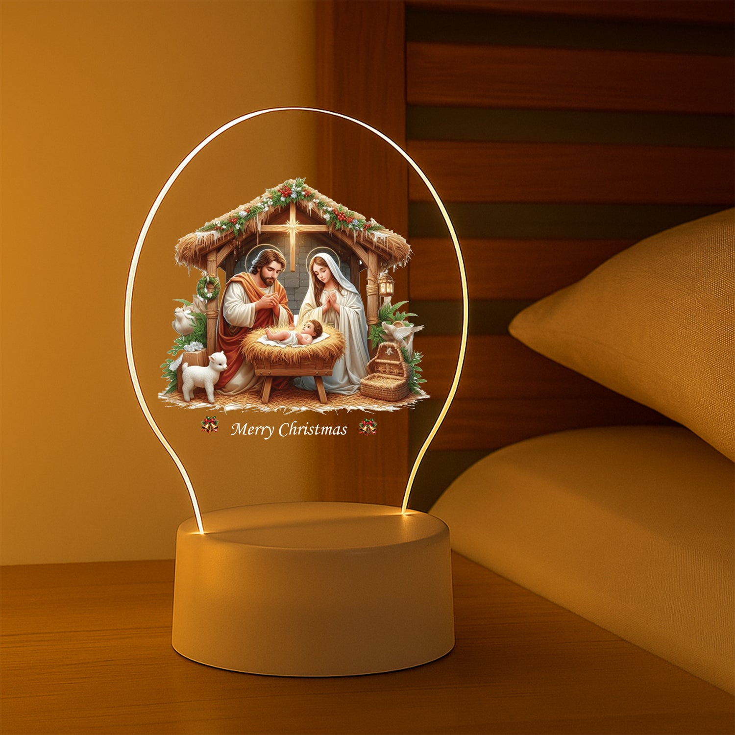 Christmas Theme LED Night Lamp | Soft Light Bedside Decor for Festival