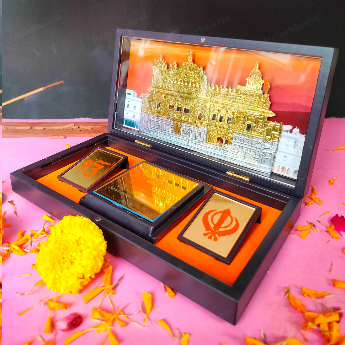 Wahe Guru MDF Pocket Temple (24 Karat Gold Coated)