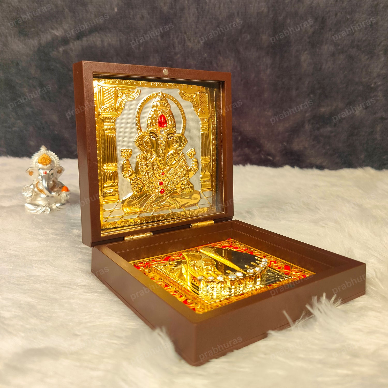 Shri Ganesh ji Small Pocket Temple (24 Karat Gold Coated)