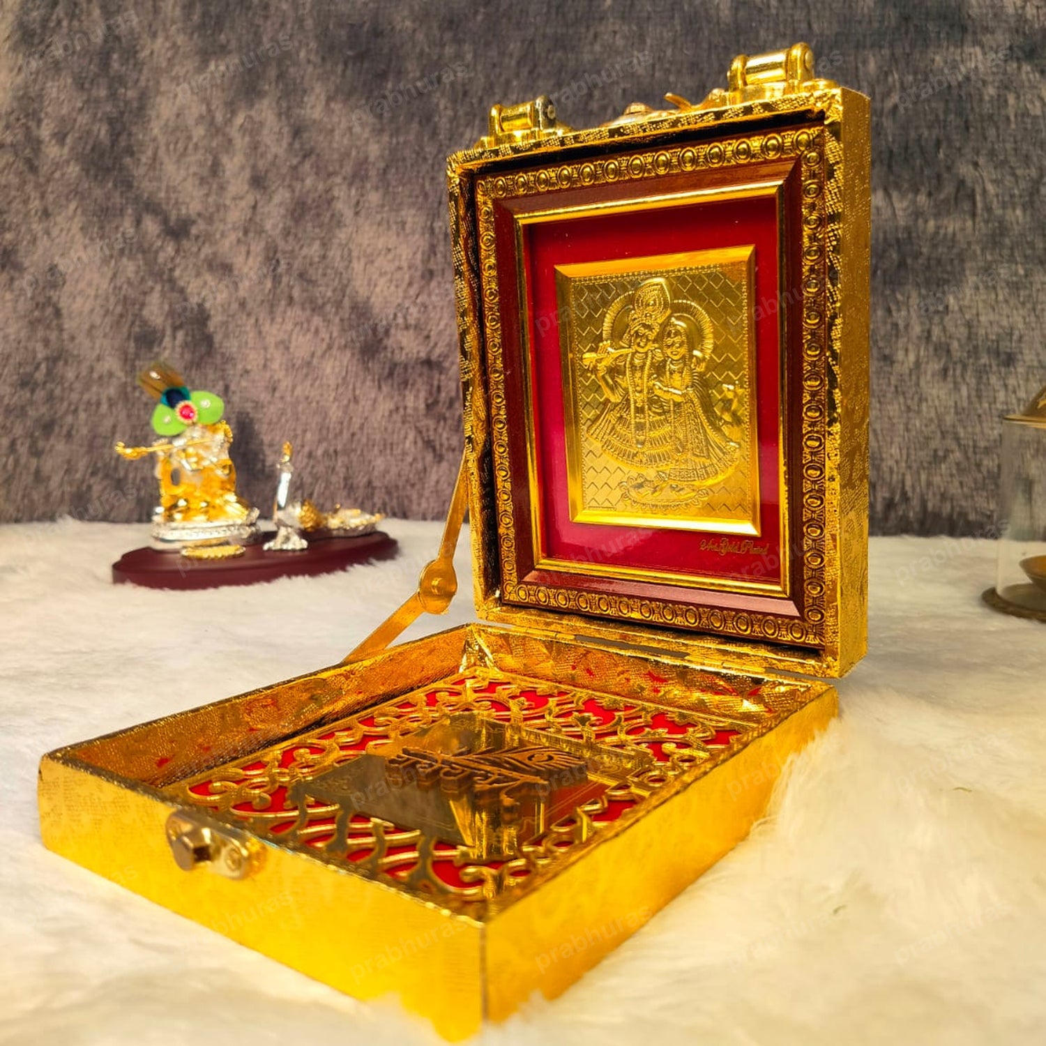 Shree Radhe Krishna With Attachi Gift Box Gold Coated