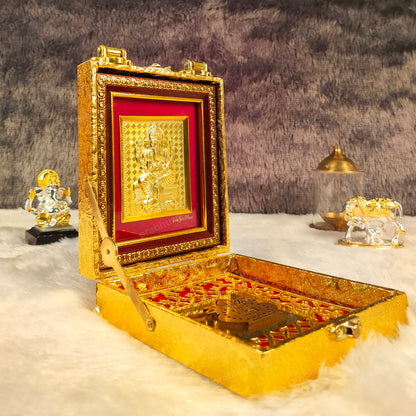 Shree Ganesh ji With Attachi Gift Box Gold Coated