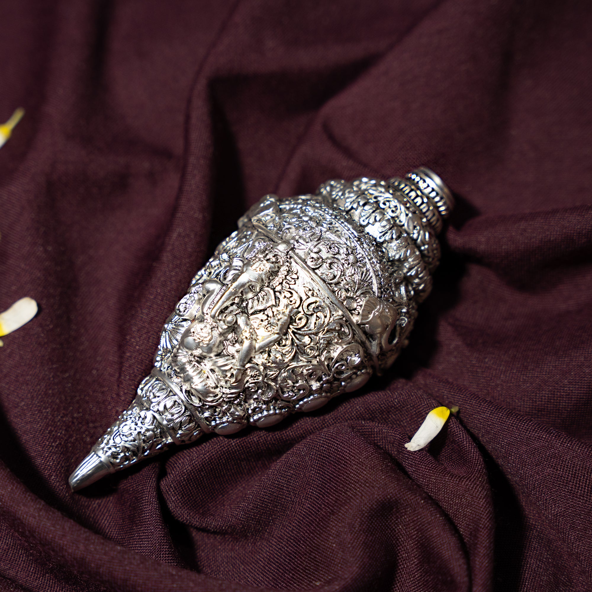 Ganesh Shankh Silver Plated