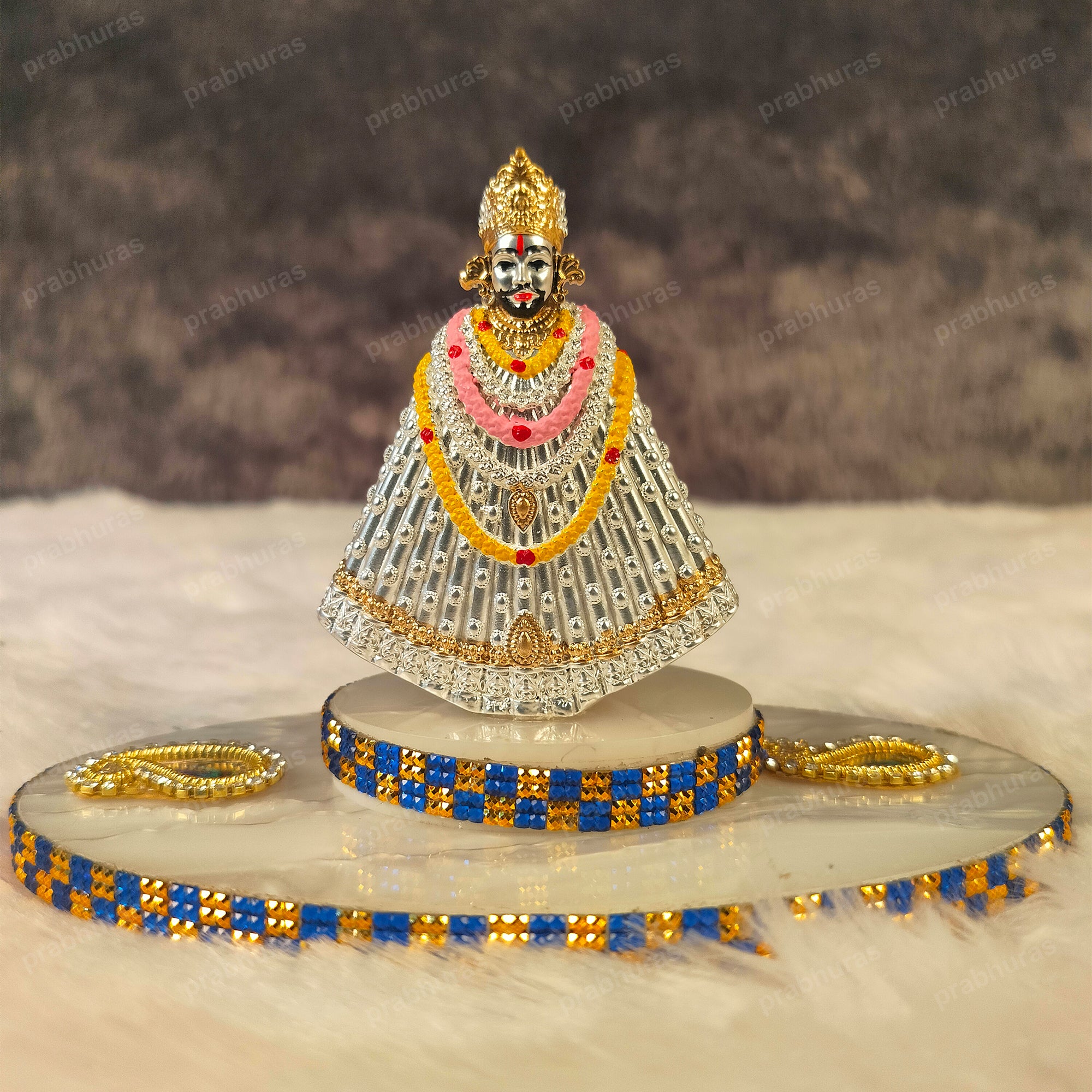 Shri Khatu Shyam Ji With Gold And Silver Coated